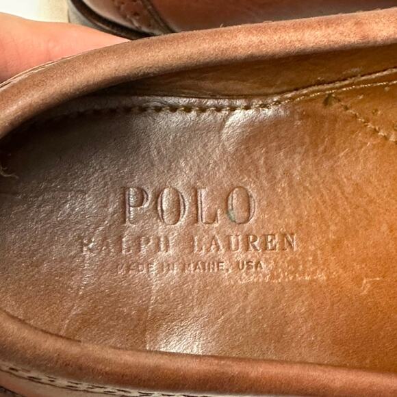NEW HEELS Polo Ralph Lauren x Rancourt & Co. Brogue Kiltie Loafer Brown USA 9.5 - Picture 11 of 14